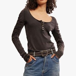 FP Movement by Free People Charcoal Long Sleeve Top